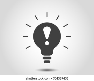 Warning light bulb illustration design over a white background. Admire icon. Icon, sign, accompany, admiration, admonition, alert, alertness, analysis, assistance, background, brainstorm