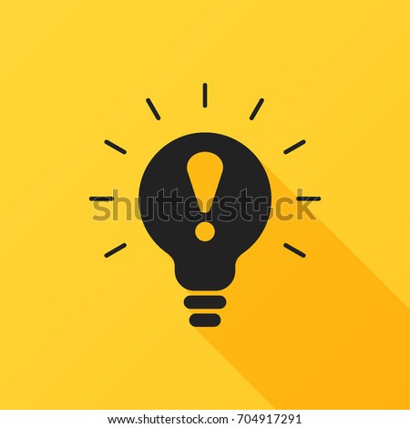Warning light bulb illustration design over a white background