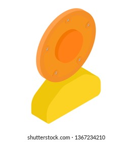 Warning light isolated on white background isometric view