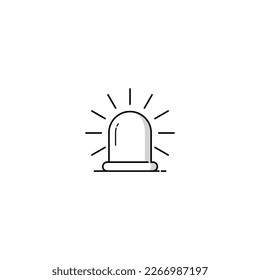 Warning light siren icon isolated vector graphics svg