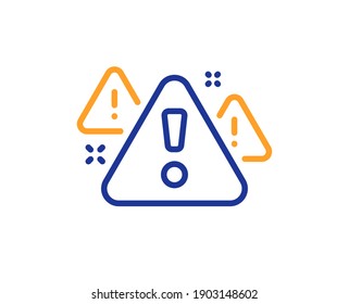 Warning Line Icon. Attention Triangle Sign. Caution Alert Symbol. Quality Design Element. Line Style Warning Icon. Editable Stroke. Vector