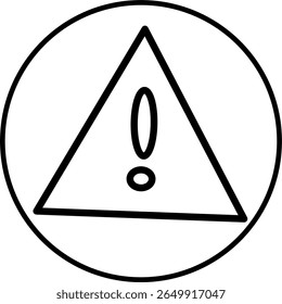 ícone de linha de aviso em círculo. Tema do ícone de segurança digital em círculo