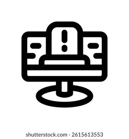 warning line icon. Clean and minimalist vector icon for websites, mobile apps, presentations, and logos. Fully scalable and customizable for any project.