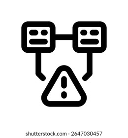 warning line icon. Clean and minimalist vector icon for websites, mobile apps, presentations, and logos. Fully scalable and customizable for any project.