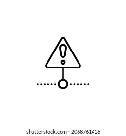 Warning Line Icon, Vector Template