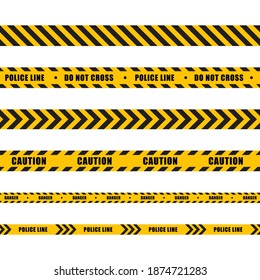 Plantilla de ilustración de diseño de vectores de la policía de línea de advertencia