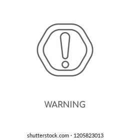 Warning linear icon. Warning concept stroke symbol design. Thin graphic elements vector illustration, outline pattern on a white background, eps 10.