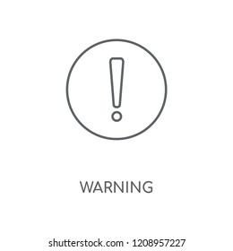Warning linear icon. Warning concept stroke symbol design. Thin graphic elements vector illustration, outline pattern on a white background, eps 10.