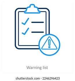 warning list and checklist icon concept