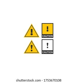 Warning logo, Prohibition, Exclamation mark beware icon template illustration