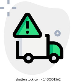Warning logotype from running cargo logistic truck