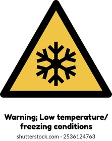 Warning; Low temperature freezing conditions ISO 7010