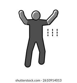 warning man silhouette color icon vector. warning man silhouette sign. isolated symbol illustration