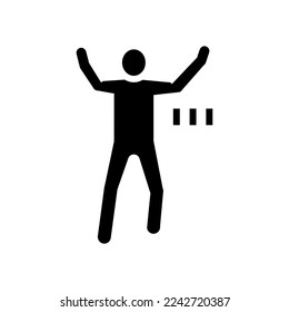 warning man silhouette glyph icon vector. warning man silhouette sign. isolated symbol illustration