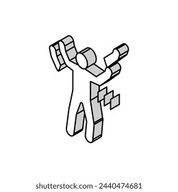 warning man silhouette isometric icon vector. warning man silhouette sign. isolated symbol illustration