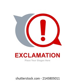Warning mark with exclamation logo design vector. Suitable for business and caution sign
