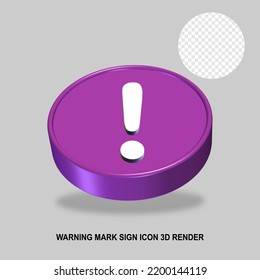 WARNING MARK SIGN ICON 3D RENDER