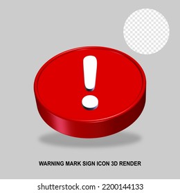 WARNING MARK SIGN ICON 3D RENDER