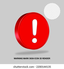 WARNING MARK SIGN ICON 3D RENDER