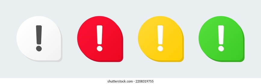 El concepto de mensaje de advertencia está representado por el icono del signo de exclamación. Exclamación 3d símbolo realista en círculo.