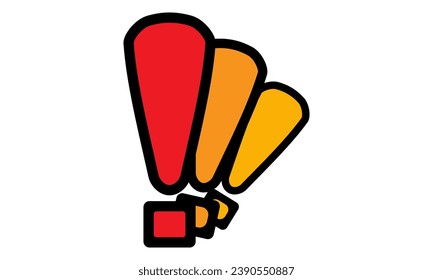 Aviso , icono de la marca de exclamación de mensajes. Atención, aviso de símbolo Signo importante Isolación de ilustración plana