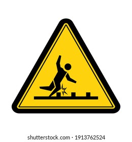 Warning mind the step sign and symbol graphic design vector illustration