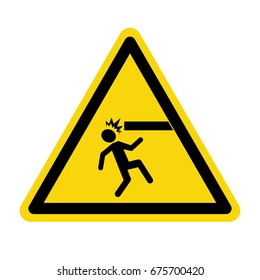 Warning mind your head. Sign, symbol, vector, illustration