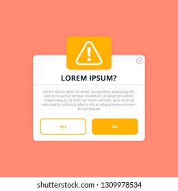 warning modal card ui design template vector