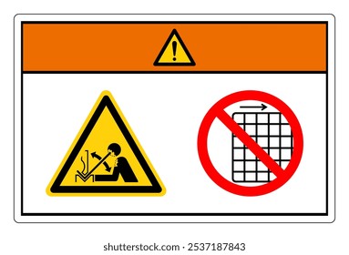 Warning Movement Of Workpiece In Press Do Not Remove Guard Symbol Sign, Vector Illustration, Isolate On White Background Label .EPS10