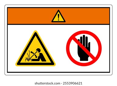 Warning Movement Of Workpiece In Press Do Not Touch Symbol Sign, Vector Illustration, Isolate On White Background Label. EPS10