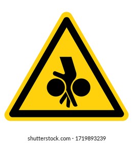 El Equipo De Aviso En Movimiento Puede Causar Lesiones Graves Signo De Símbolo, Ilustración Vectorial, Aislado En Etiqueta De Fondo Blanco. EPS10