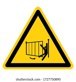 Warning Moving Gate Can Cause Injury Hazard Symbol Sign ,Vector Illustration, Isolate On White Background Label. EPS10