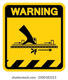 Warning Moving Part Cause Injury Warning Sign, Vector Illustration, Isolate On White Background Label. EPS10