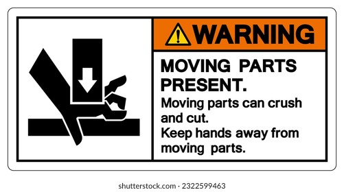 Warning Moving Part Present Symbol Sign, Vector Illustration, Isolate On White Background Label .EPS10