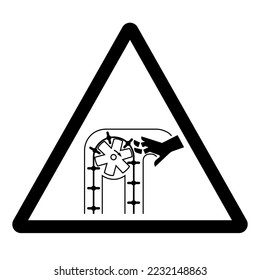 Warning Moving Parts Can Crush and Cut Symbol Sign ,Vector Illustration, Isolate On White Background Label. EPS10