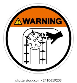 Warning Moving Parts Can Crush and Cut Symbol Sign, Vector Illustration, Isolate On White Background Label .EPS10