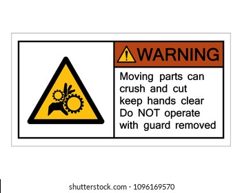 Warning Moving Parts Symbol, Vector Illustration, Isolate On White Background Icon. EPS10