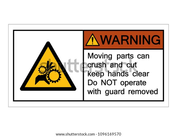 Warning Moving Parts Symbol Vector Illustration Stock Vector (Royalty ...