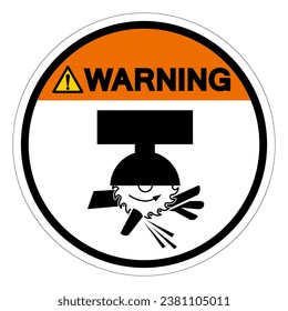 Warning Moving Saw Blade On Swing Machine Can Cut Symbol Sign, Vector Illustration, Isolate On White Background Label .EPS10