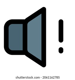 Warning in music playback with an exclamation sign