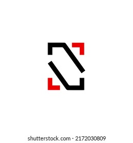 Warning N letter icon, vector illustration
