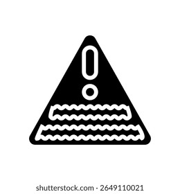 aviso próximo de água contaminada ícone de poluição química vetor. aviso próximo de água contaminada sinal de poluição química. símbolo isolado ilustração