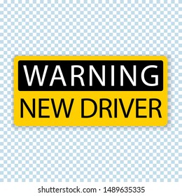 Warning new driver, sheet sticker for car auto school students practical riding lessons