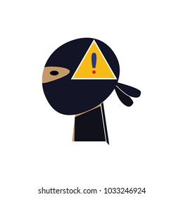 Warning Ninja Logo Icon Design