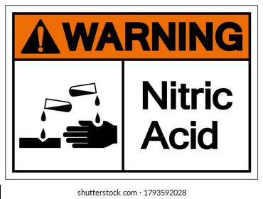 Warning Nitric Acid Symbol Sign, Vector Illustration, Isolate On White Background Label. EPS10 