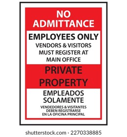 warning no admittance employees only