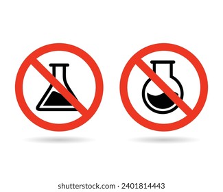 Warning no chemical sign and symbol. No chemical additives vector sign. No preservative icon 