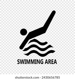 Warning, No Diving icon and logo vector