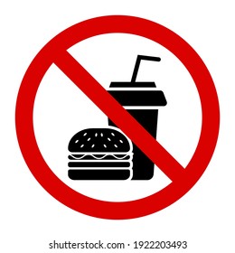 Warning no food   drink sign   symbol graphic design vector illustration