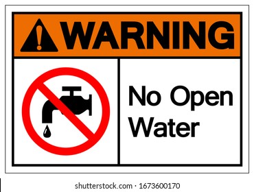 Warning No Open Water Symbol Sign, Vector Illustration, Isolate On White Background Label .EPS10